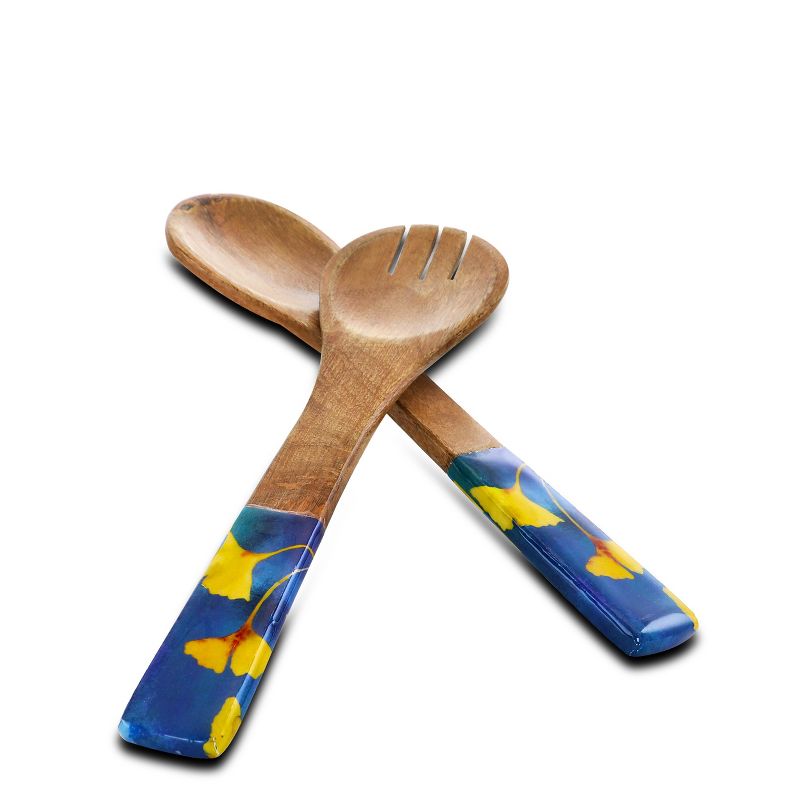 Gibson Elite Philomena 2 Piece Enamel On Wood Salad Serving Set