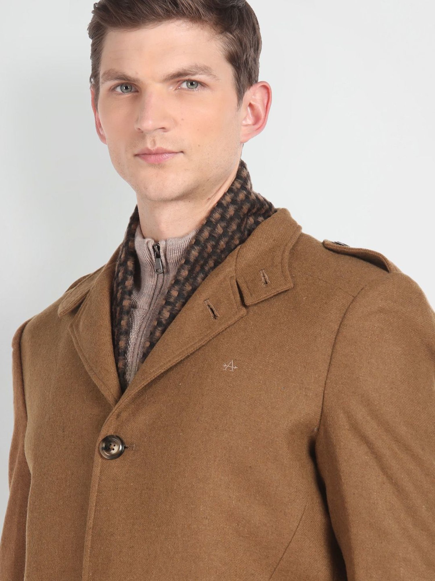 Arrow Sport Brown Regular Fit Overcoat