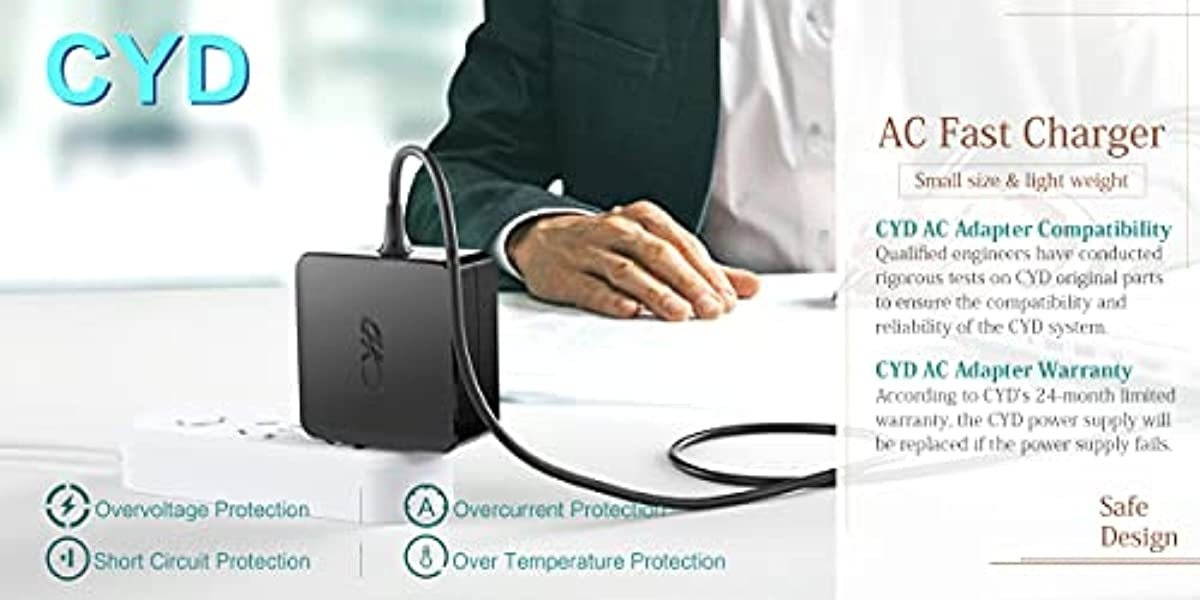 CYD 65W Computer Chargers for Laptops Compatible for Dell Inspiron Laptop Charger 13 7000 15 7000 17 15 13 11 11-3000 13-5000 13-7000 15-3000 17-5000 17-7000 14-3000 14-7000 hk45nm140 da45nm140 p47f