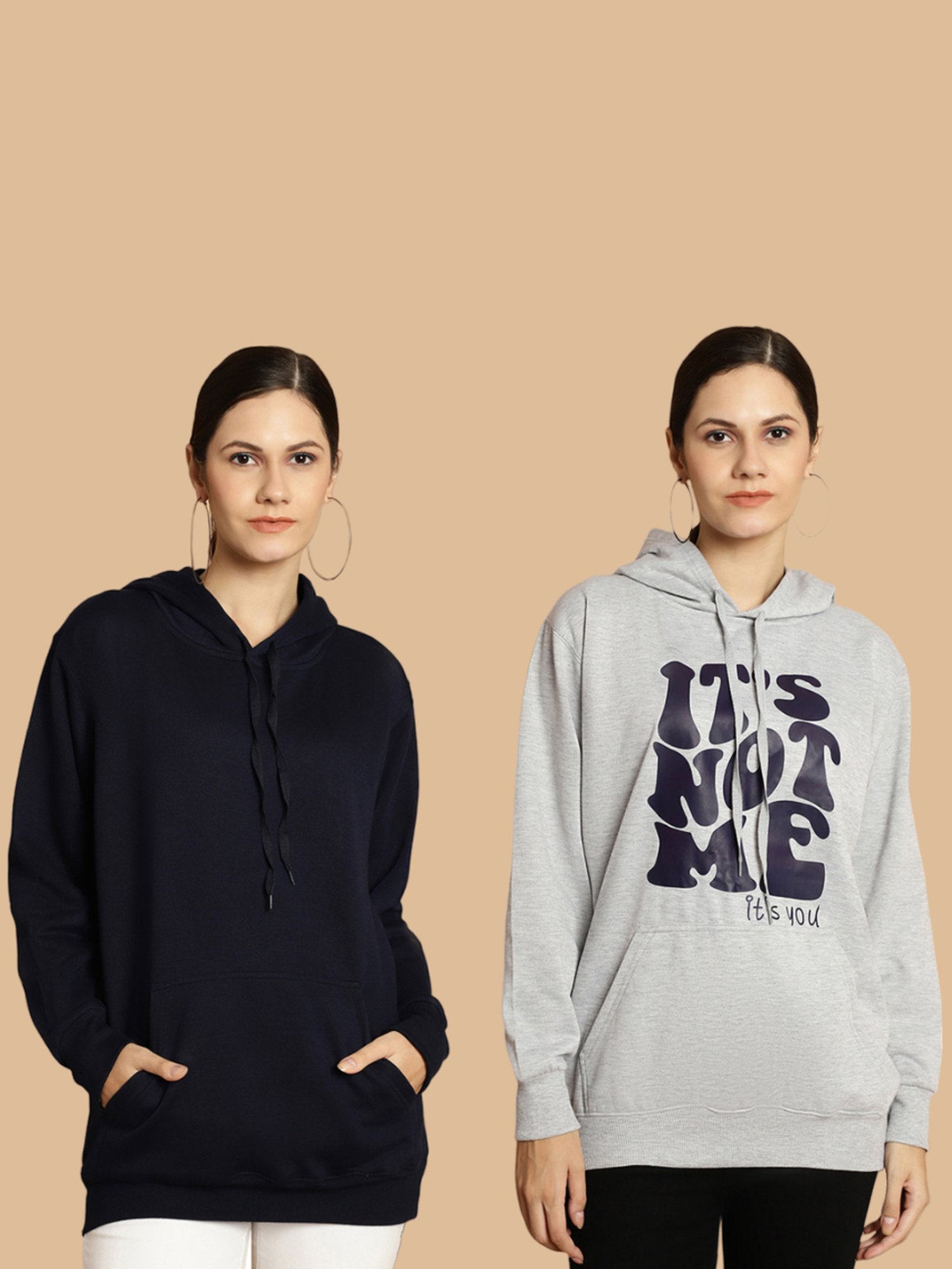 Vimal Jonney Navy & Grey Printed Sweatshirt - Pack Of 2