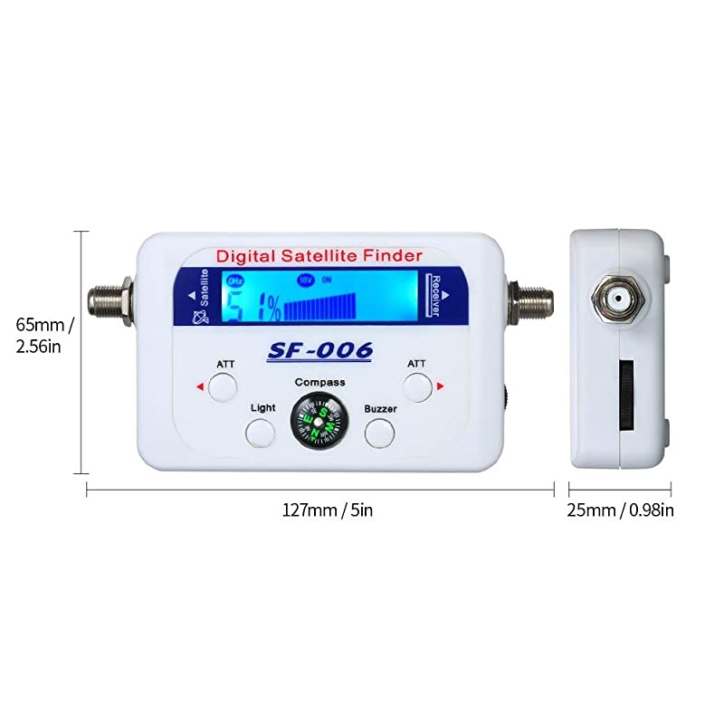 Satellite Signal Meter,  Digital Satellite Finder Satellite Signal Meter Mini Digital Satellite Signal Finder Meter with LCD Display Digital Satfinder with Compass