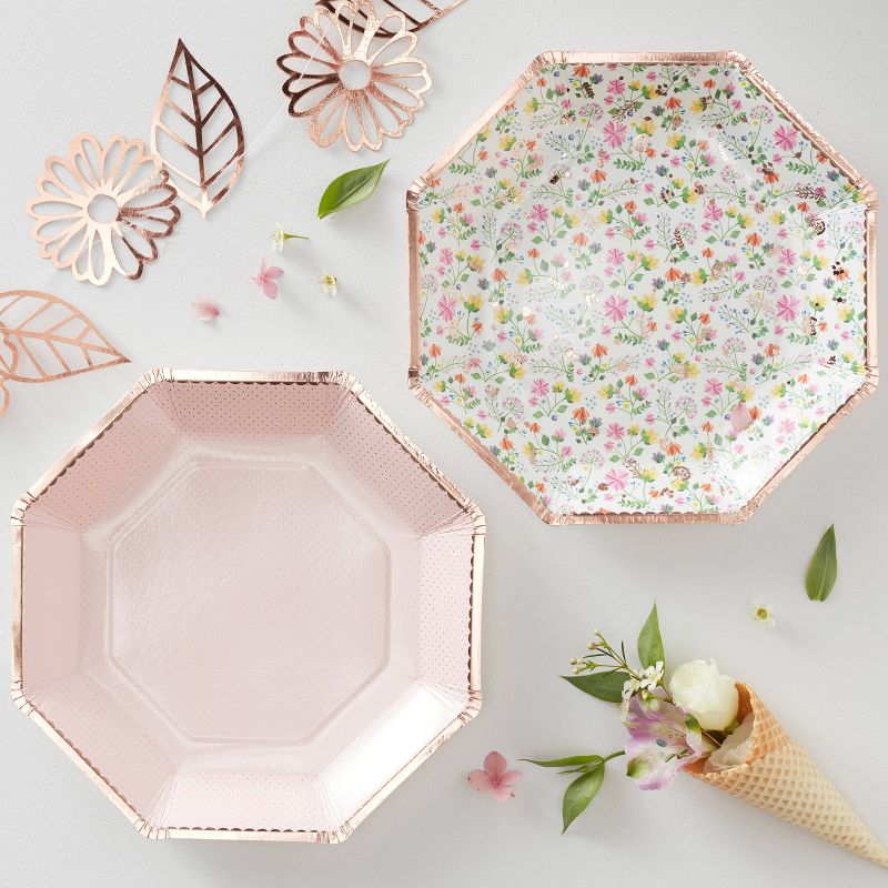Floral Print Disposable Plate