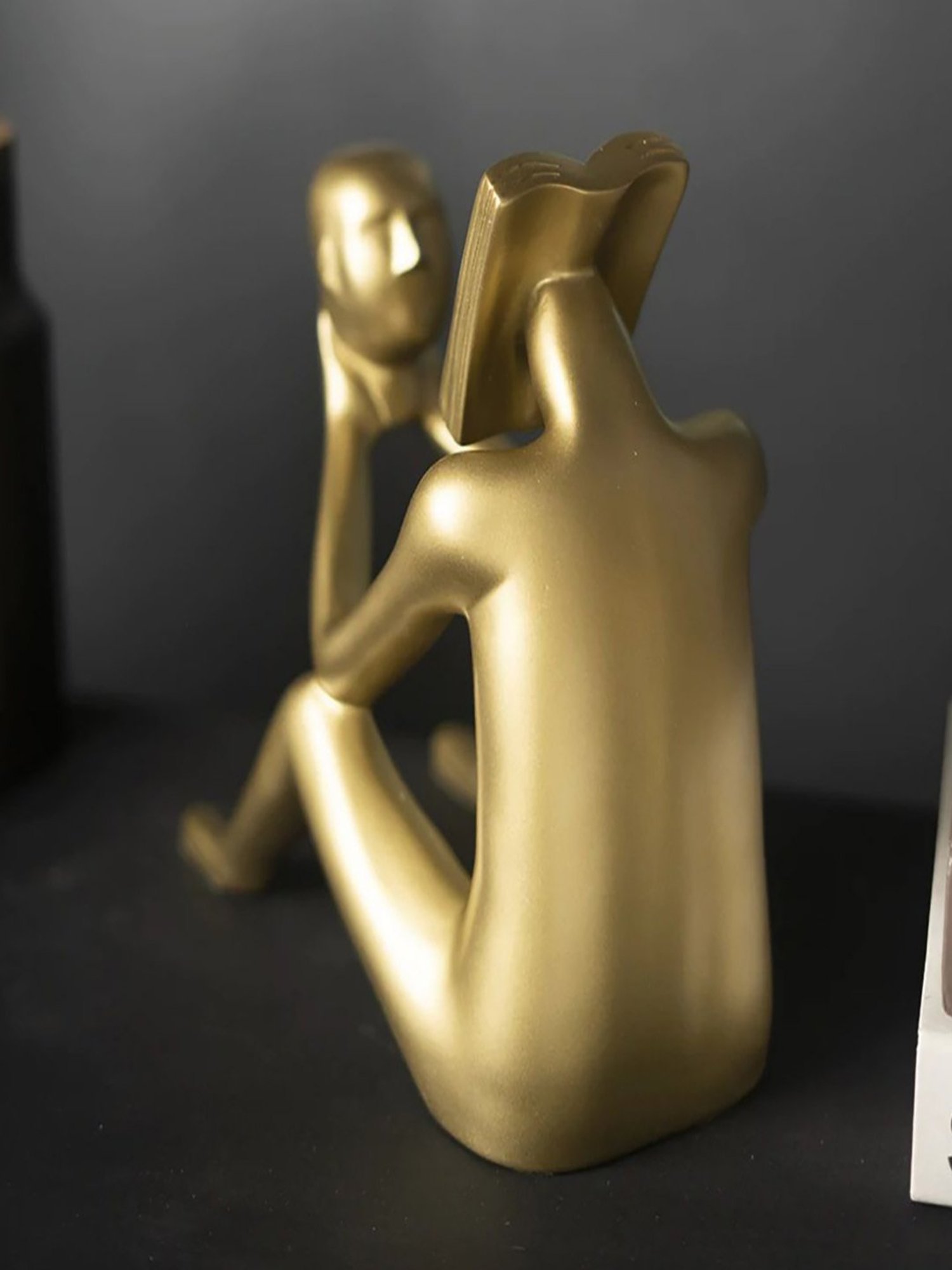 The Artment Gold Resin Book Reading Big Sculpture