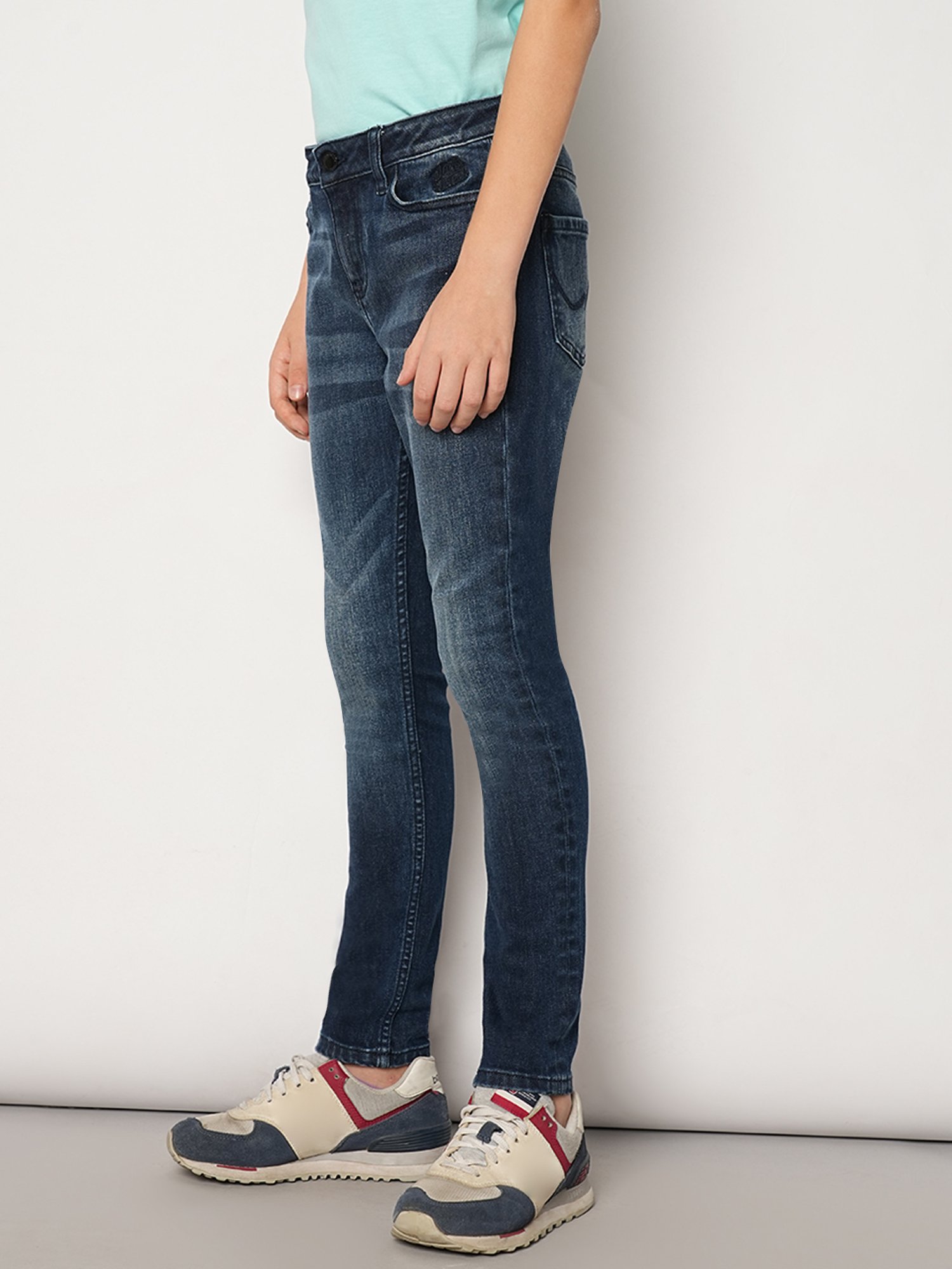 Jack & Jones Junior Dark Blue Solid Jeans