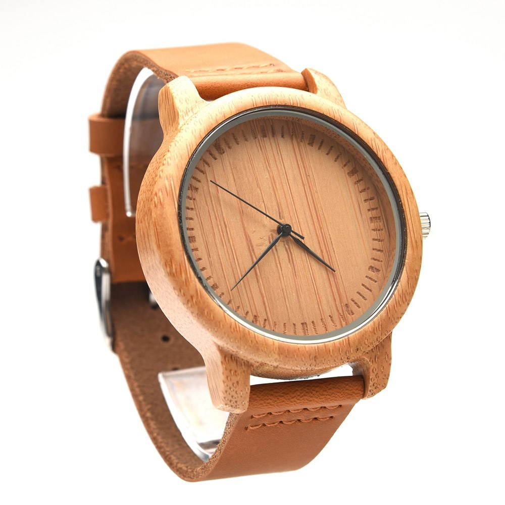 Women's Watches Analog Handmade Natural Bamboo Wood Watches Men Fashion Minimalist Quartz Watch