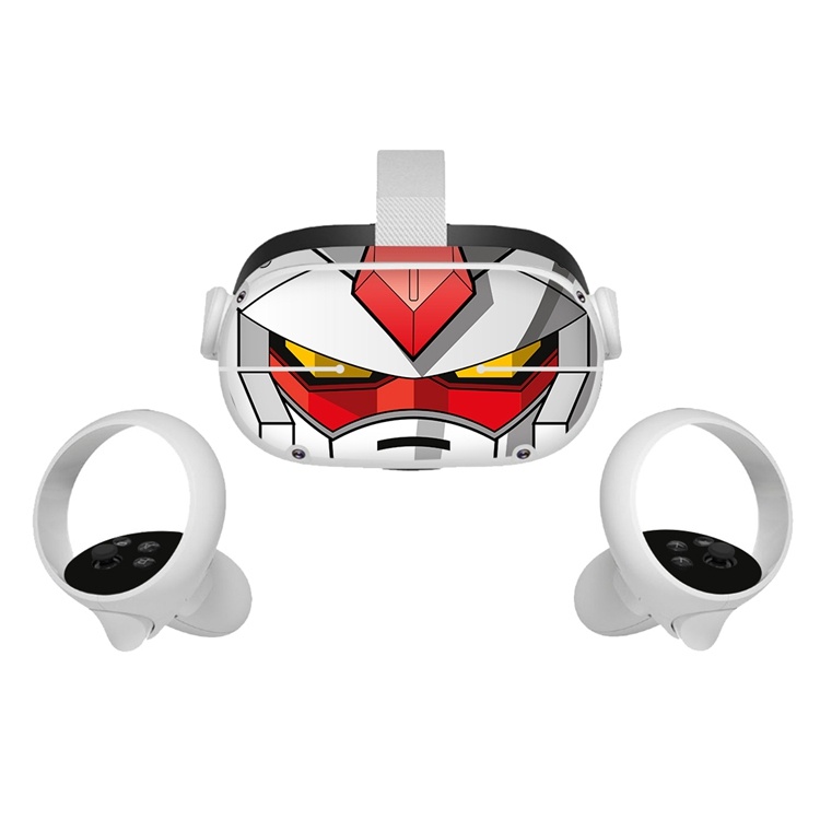 Amify Vinyl Skin Sticker for Oculus Quest 2 VR Headset Controller PVC Decals Cute Cartoon Wrap Cover for Oculus Quest 2 Accessories