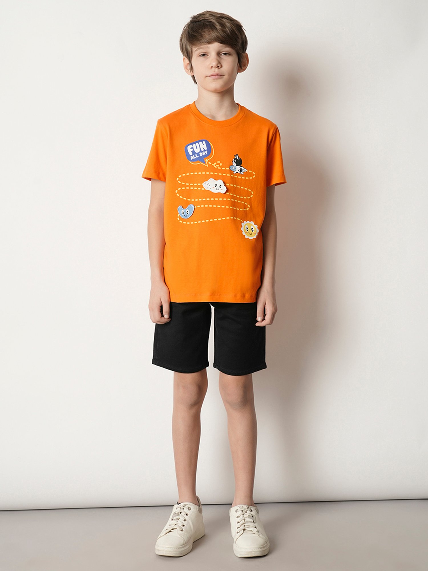 Jack & Jones Junior Orange Printed T-shirt