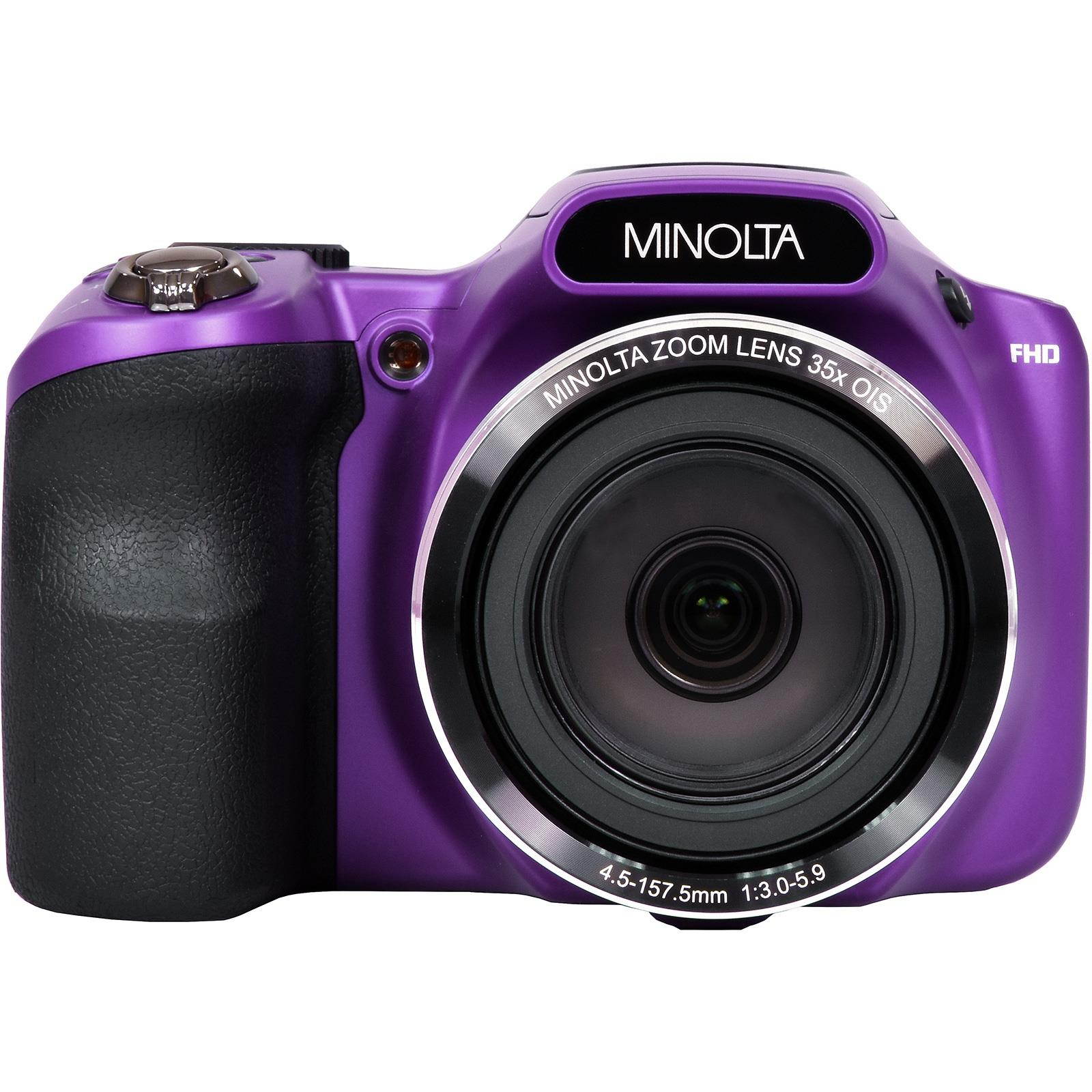 Minolta Mn35z-p 20-megapixel 1080p Full Hd Wi-fi Mn35z Bridge Camera With 35x Zoom [purple]