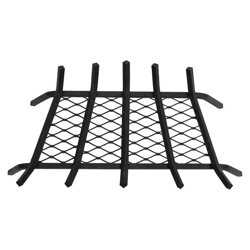 Pleasant Hearth 1.5" Steel Grate 24", 5 bar with Ember Retainer Black
