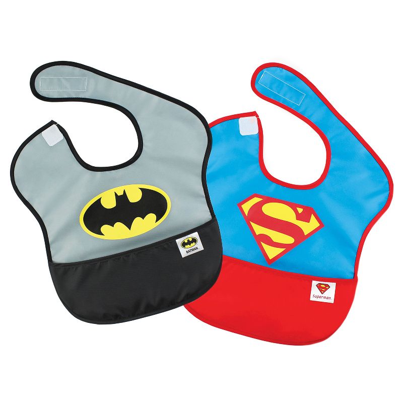 Bumkins DC Comics Batman and Superman Waterproof SuperBib 2pk