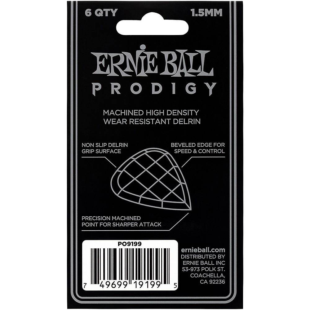 Ernie Ball 9199 Prodigy Picks, Matte Black, 6 Pack, 1.5mm