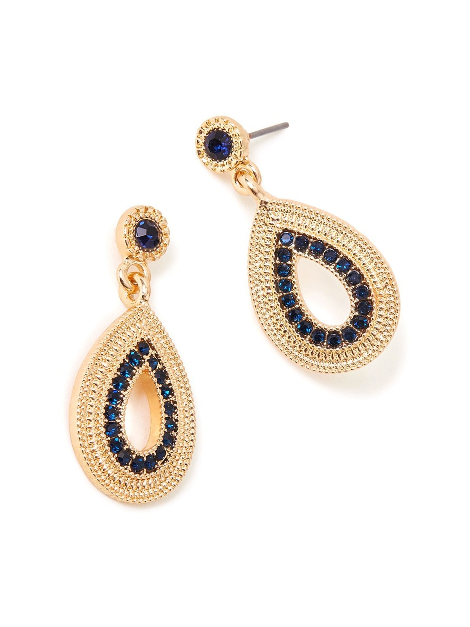 Accessorize London Blue Pave Teardrop Dangler Earrings