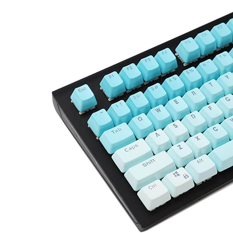 Double Shot 104 Dyed PBT Shine Through Keyset OEM Profile Keycap Set for Cherry MX Switches Mechanical Keyboard 104 87 61,Blue Gradient (Only Keycap)