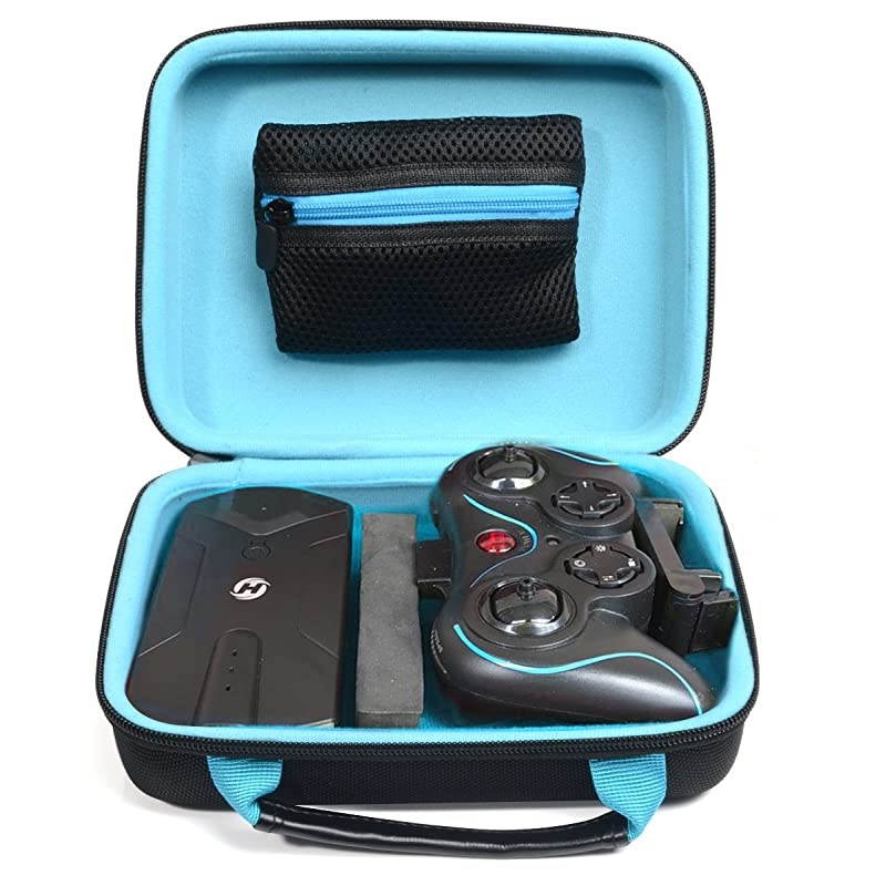 Protective Case for Holy Stone HS160 Shadow FPV RC Drone kit, Smart strong divider protecting HS160 and Remote controler, zipper mesh pocket for cable, back up batteries and charger, black +blue