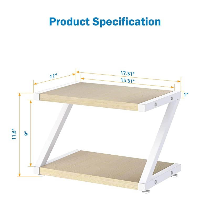 Desktop Stand for Printer Desktop Shelf with Anti Skid Pads for Space Organizer as Storage Shelf Book Shelf Double Tier Tray with Hardware Steel for Mini 3D Printer by