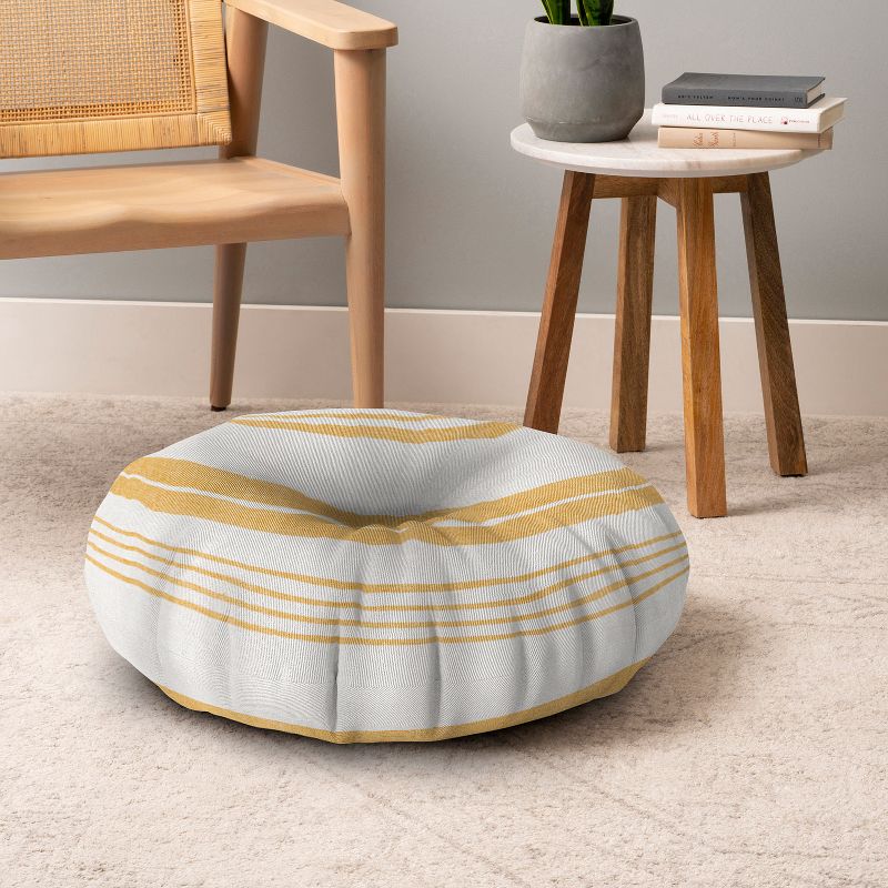 Heather Dutton Pathway Goldenrod Round Floor Pillow - Deny Desings