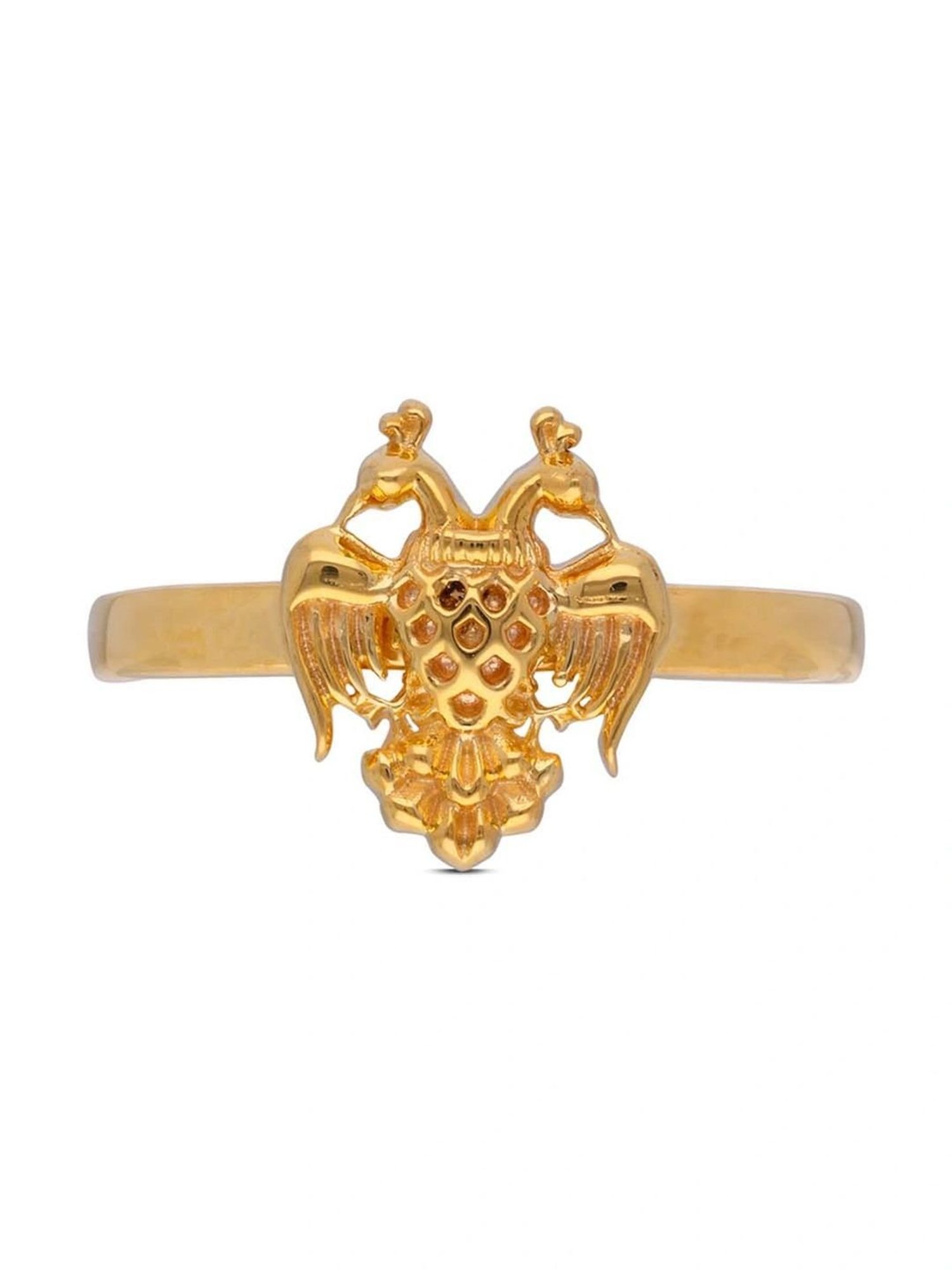 CKC Regal Charm: Gold Plain Gandaberunda Motif Ring