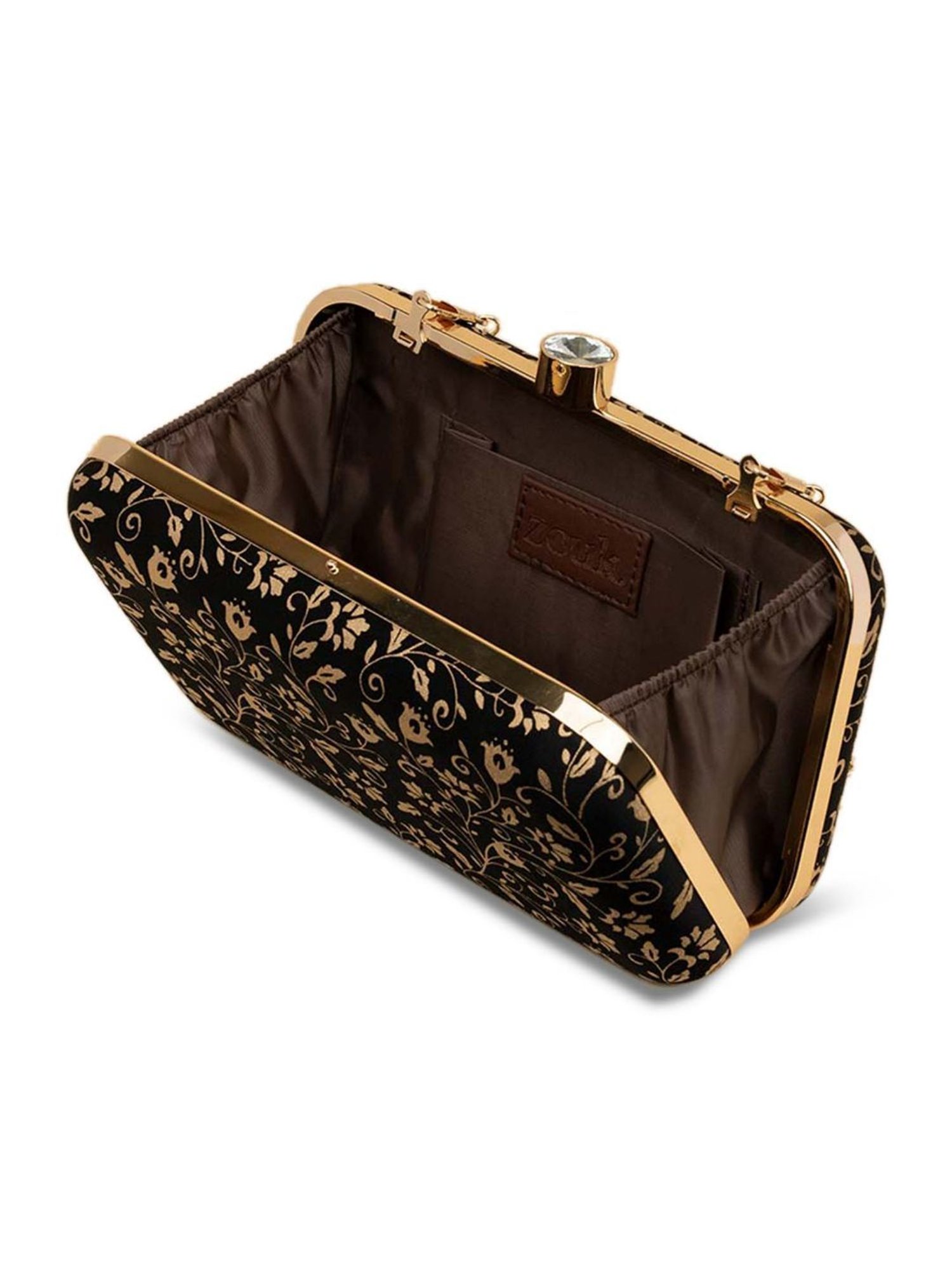 ZOUK Black Floral Small Clutch