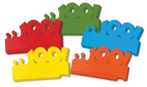 Creativity Street Bright 100! Paper Crowns - 100 - 25/Pack - Assorted