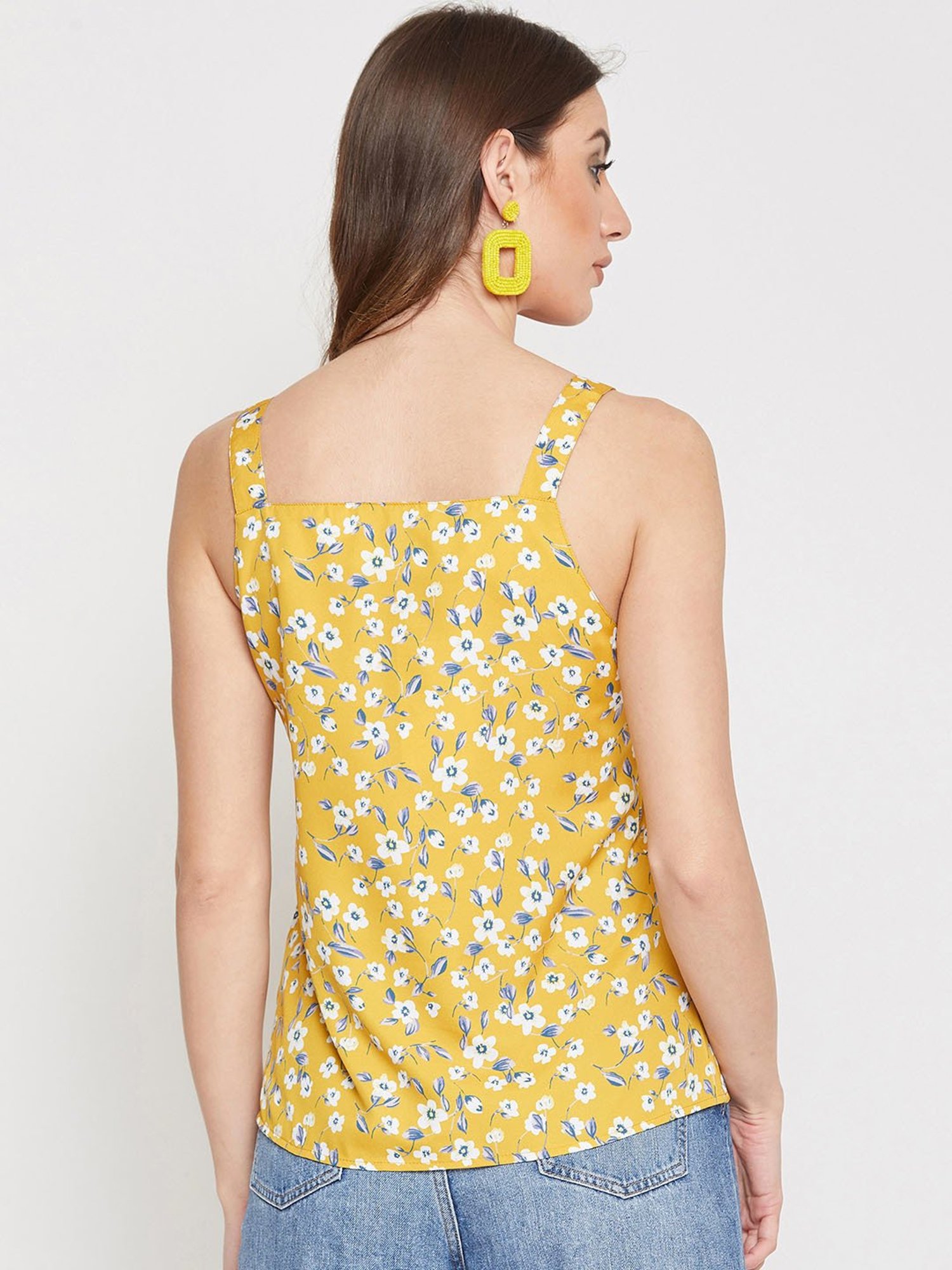 Marie Claire Yellow Floral Print Top