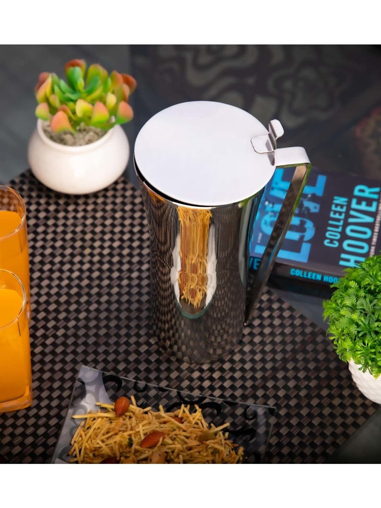 FnS Royal Silver Stainless Steel Pitcher (1.25 L)