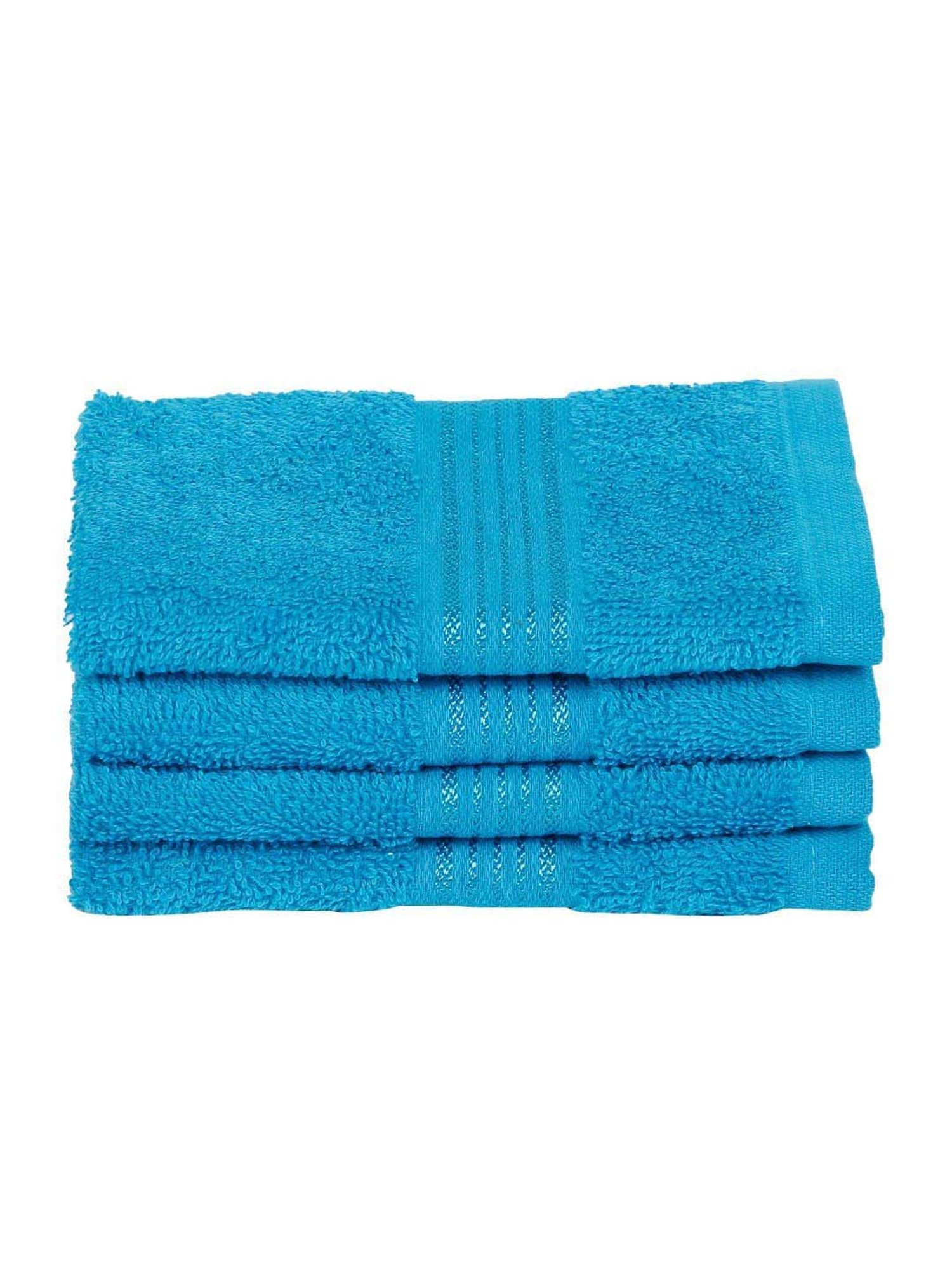 LORENA 100% Cotton Super-Soft Terry Towels -12pc Face Towel (d`ross) solid-turq
