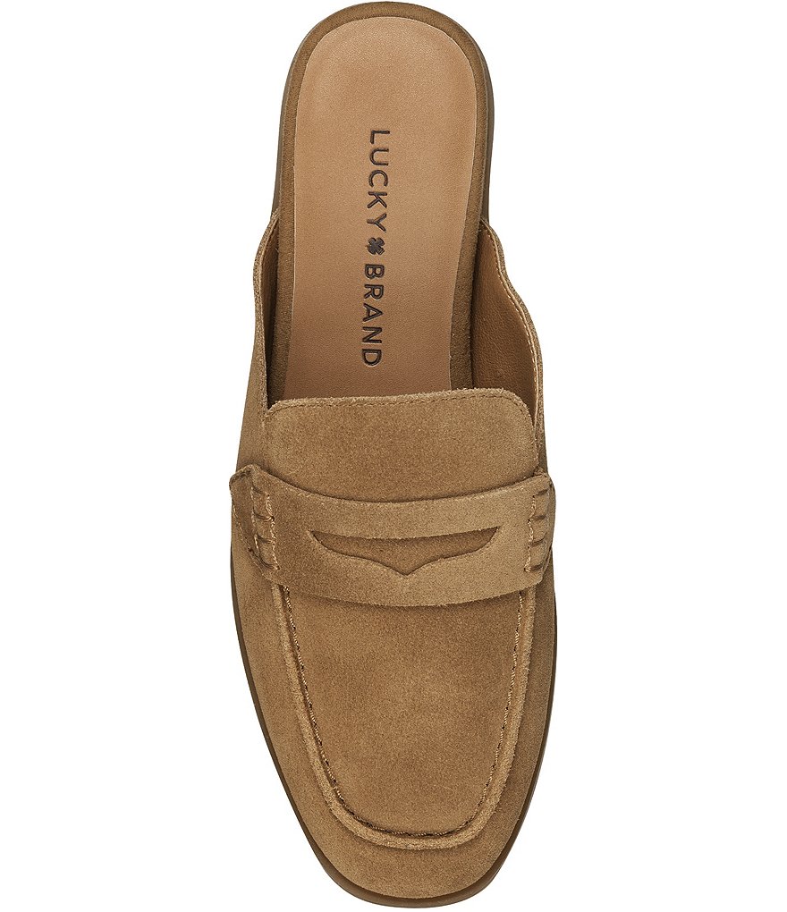 Lucky Brand Patsie Suede Penny Wedge Mules
