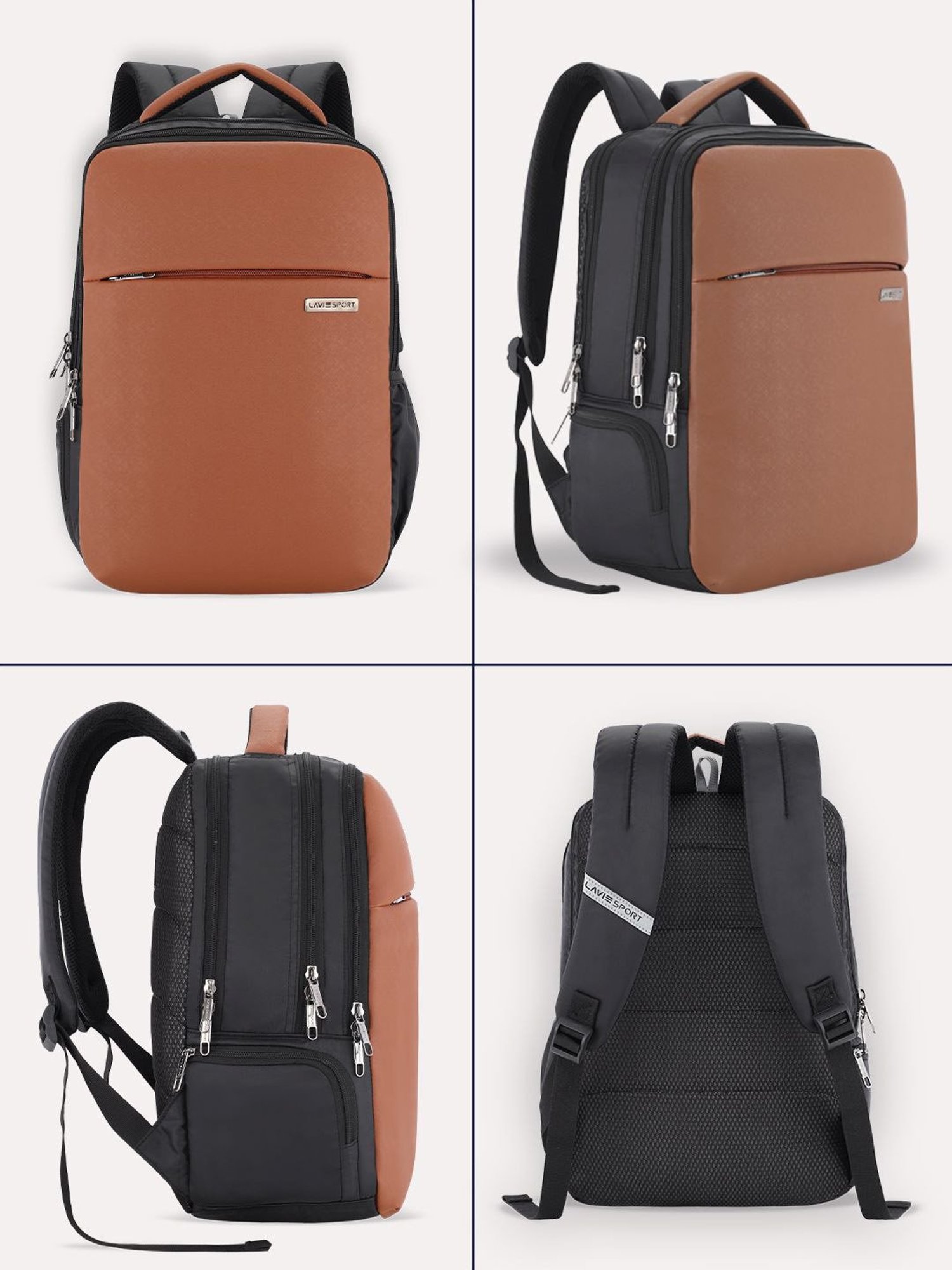 Lavie Sport Prodigy 22L Laptop Unisex Backpack For Men & Women Backpack for Girls & Boys (Tan)