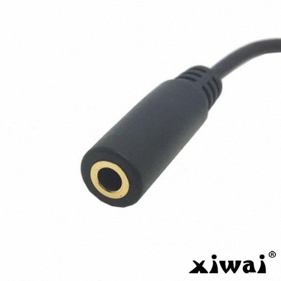 Xiwai 90 degree right angled 3.5mm 4 poles Audio Stereo Male to Female Extension Cable 10cm Black