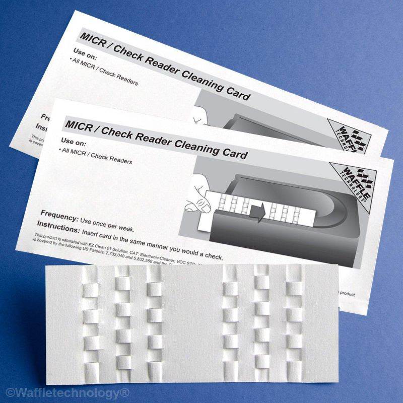 Waffletechnology MICR/Check Reader Cleaning Card, 30 Cards (30)