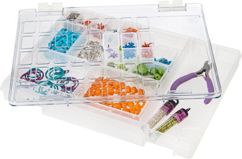 IRIS CCB-16 IRIS 16-Compartment Craft Carry-All Case, Clear White