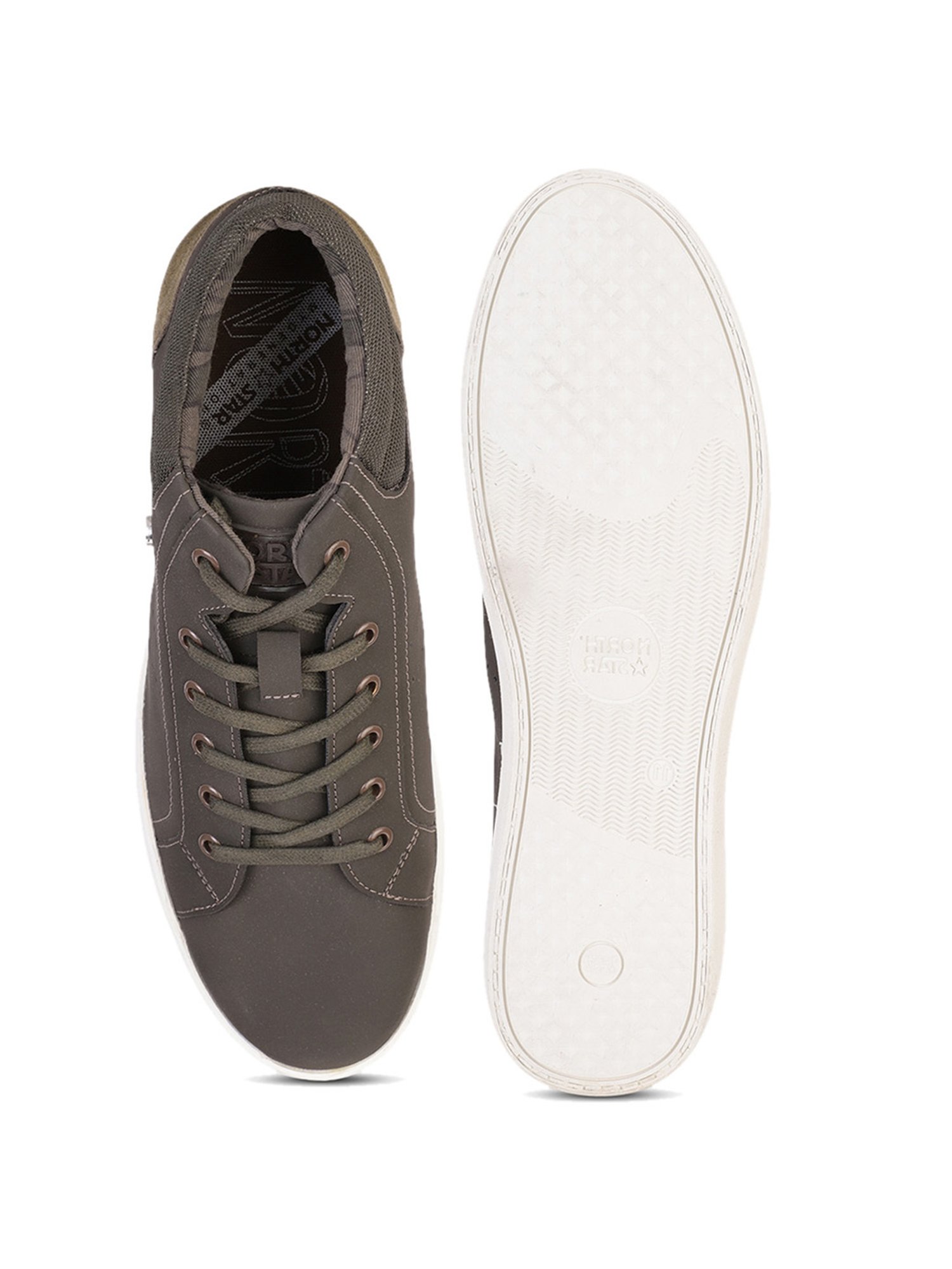 North Star by Bata Men's Olive Casual Sneakers