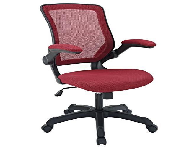 Modway Veer Office Chair with Mesh Back and Mesh Fabric Seat, Red