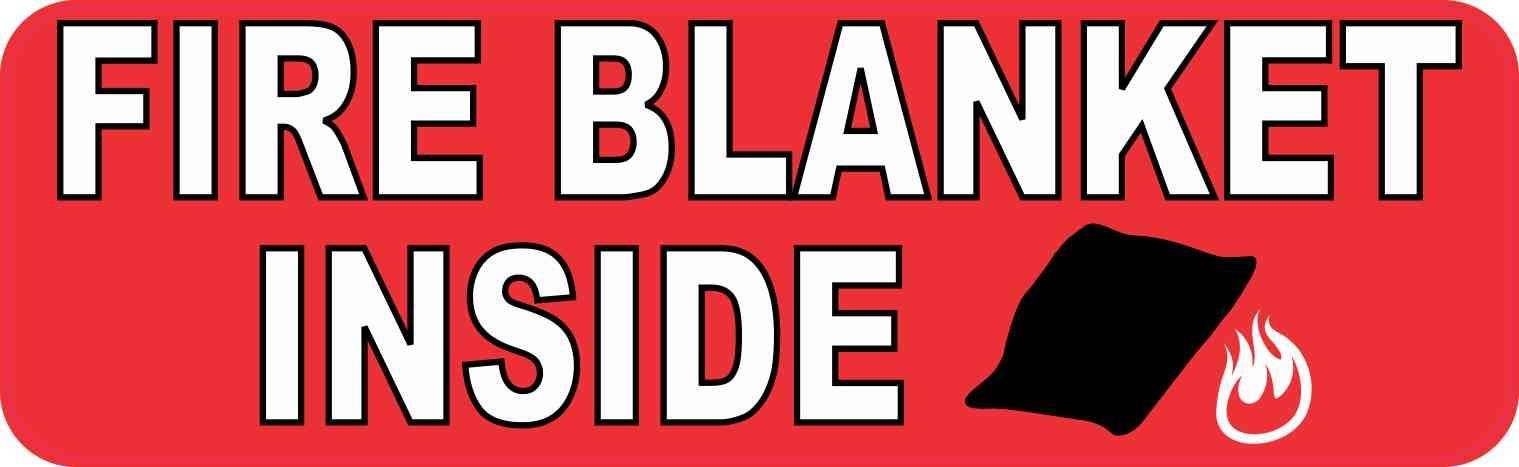 StickerTalk Fire Blanket Inside Vinyl Sticker, 10 inches by 3 inches