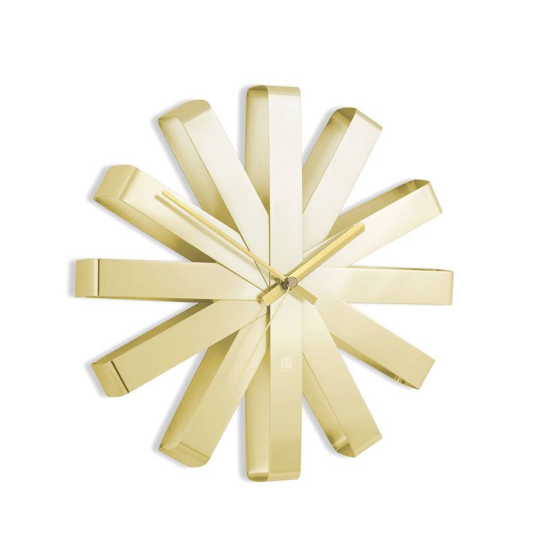 12" Ribbon Wall Clock Brass - Umbra