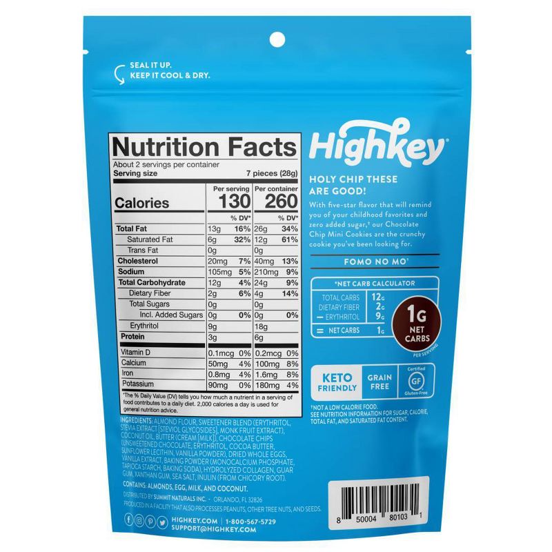 HighKey Chocolate Chip Mini Cookies - 2oz