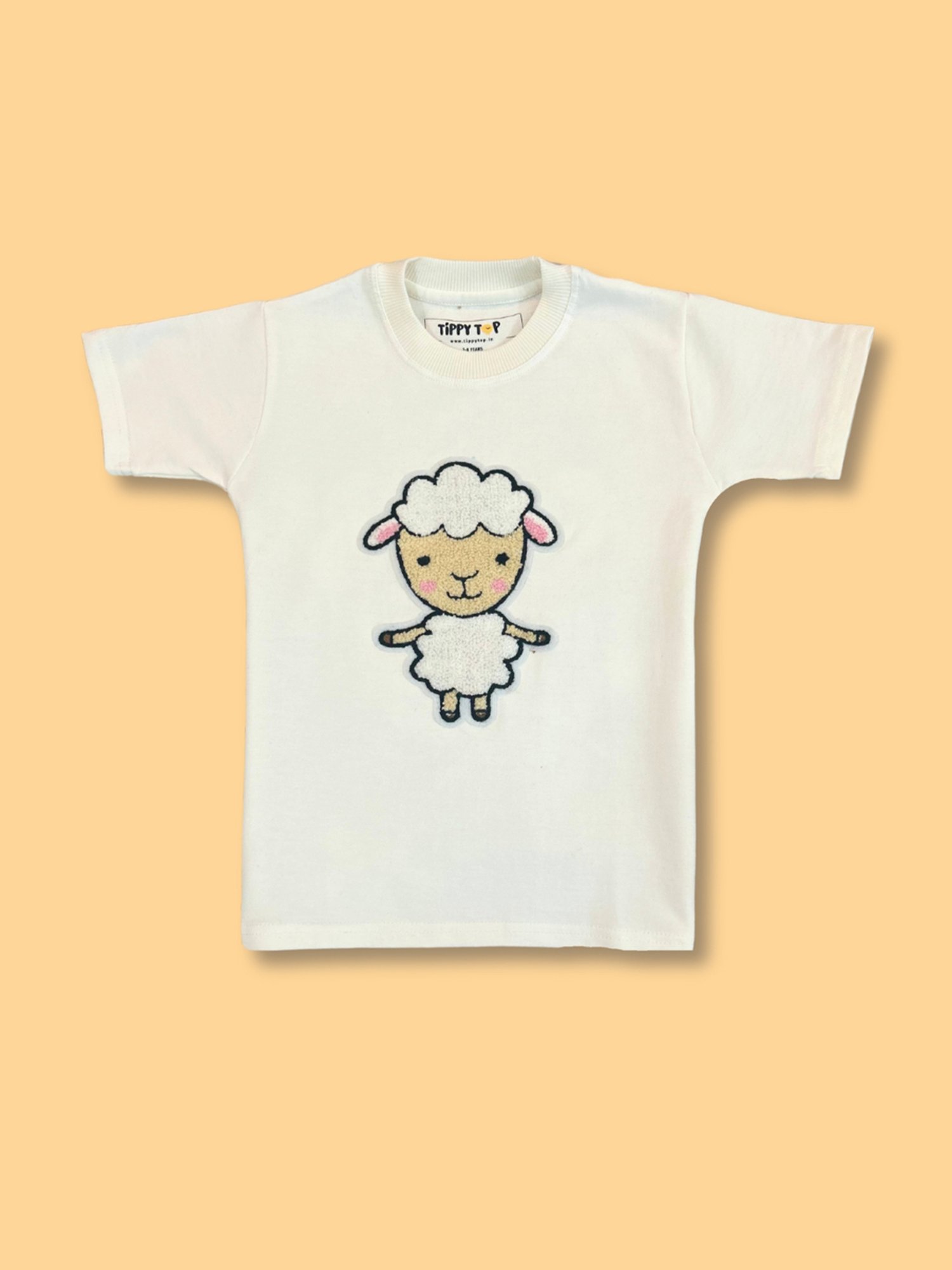 Tippy Top Kids White Self Design T-Shirt