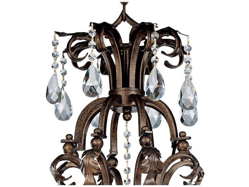 Regency Hill Roman Bronze Large Chandelier 34" Wide Two Tier Iron Leaf Crystal Creme Smoke Glass 12-Light Fixture for Dining Room