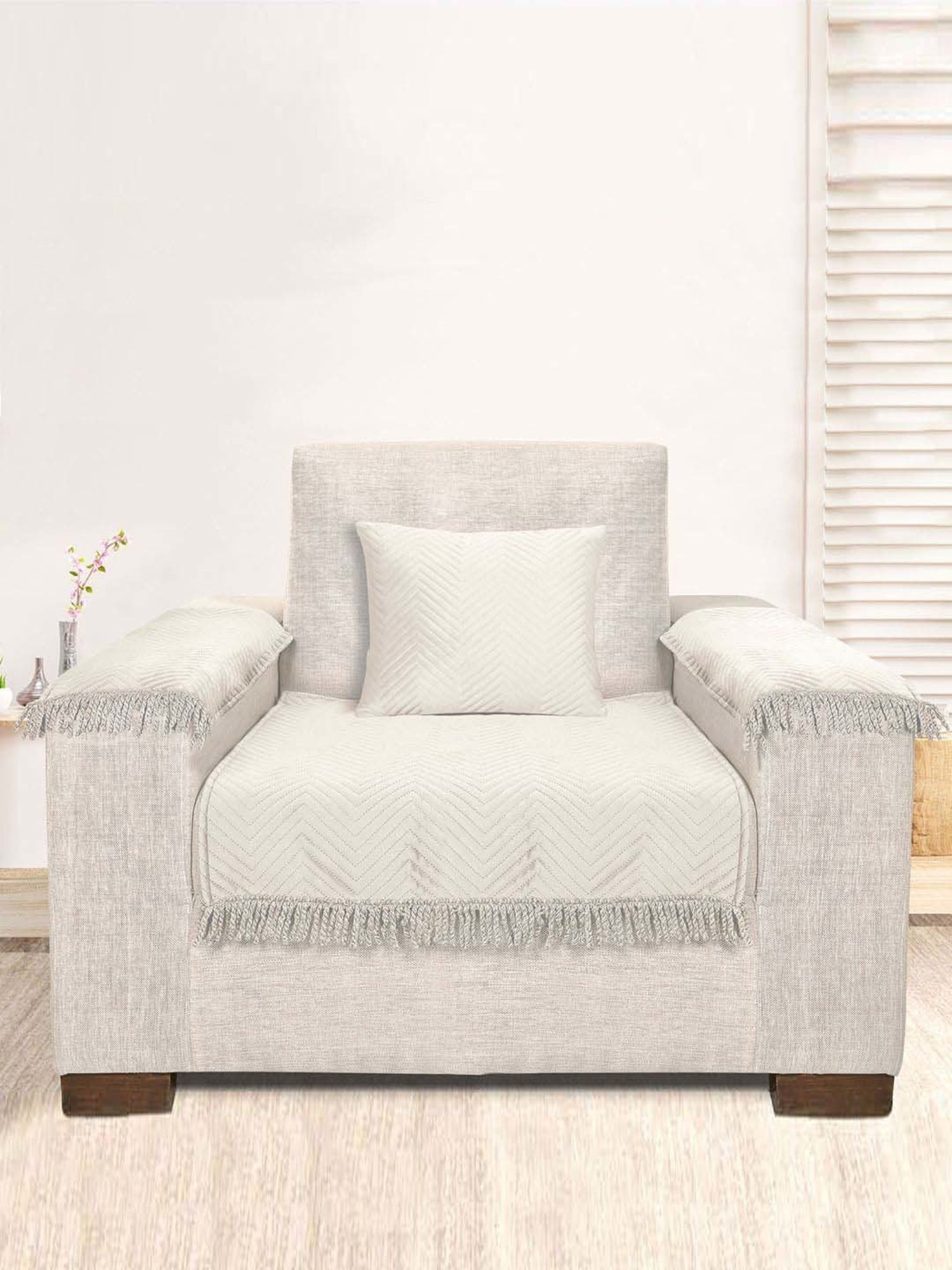 MODERN HOMES White Cotton Hand-Knotted Curtain Ropes - Set of 2