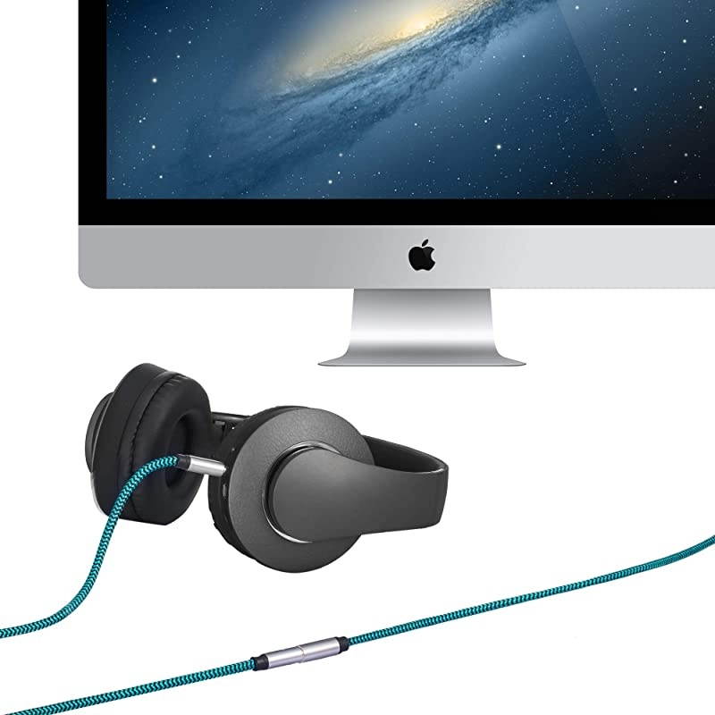 Aux Cable 15 ft 35mm Male to Male Stereo Aux Cord 35mm Auxiliary Audio Cable Nylon Braided Male to Male Stereo Audio Cables Compatible CarHome StereosSpeakeriPhone iPod iPadHeadphones