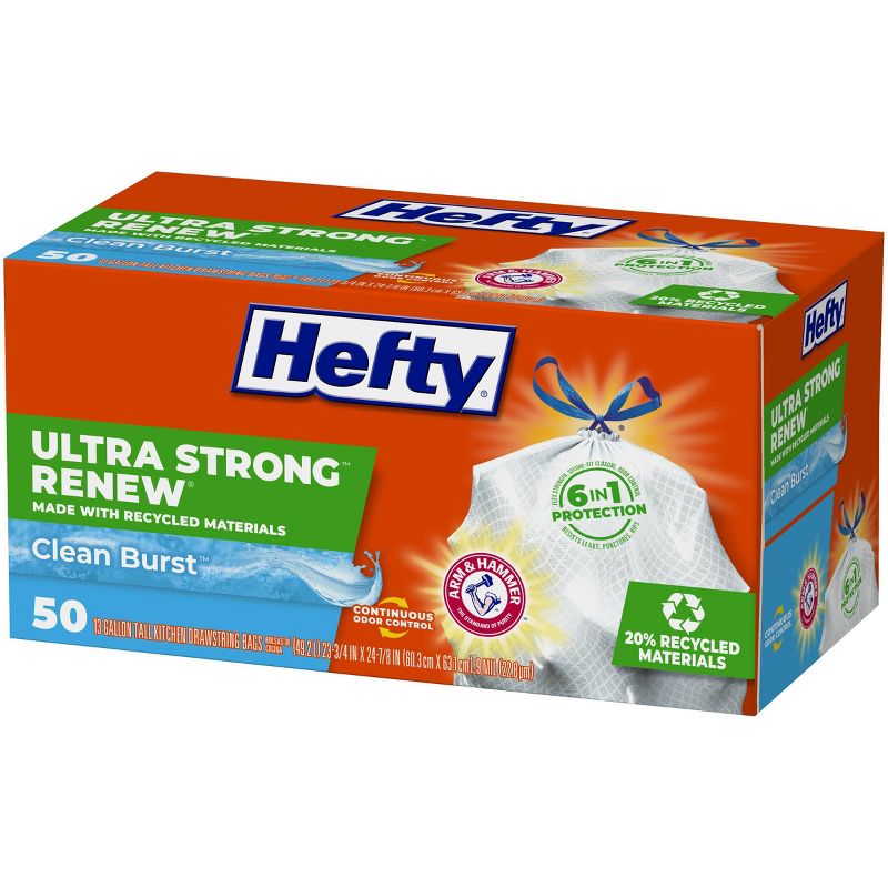 Hefty Strong Extra Large Drawstring Trash Bags - 33 Gallon - 26ct