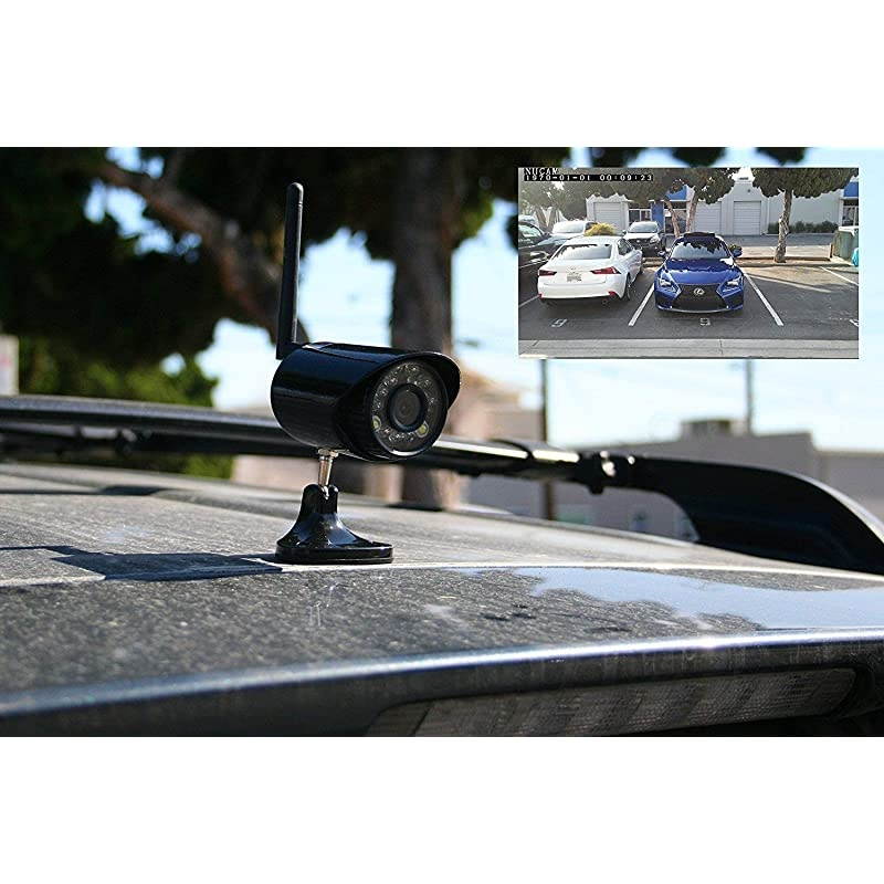 32GB Wireless Portable Magnetic Base Battery Powered RV/Trailer/Truck Hitch Backup Camera NuCam WR Surveillance IP Camera w. 1/4"-20 UNC Hole, Motion Detection Recording, Night Vision & Battery