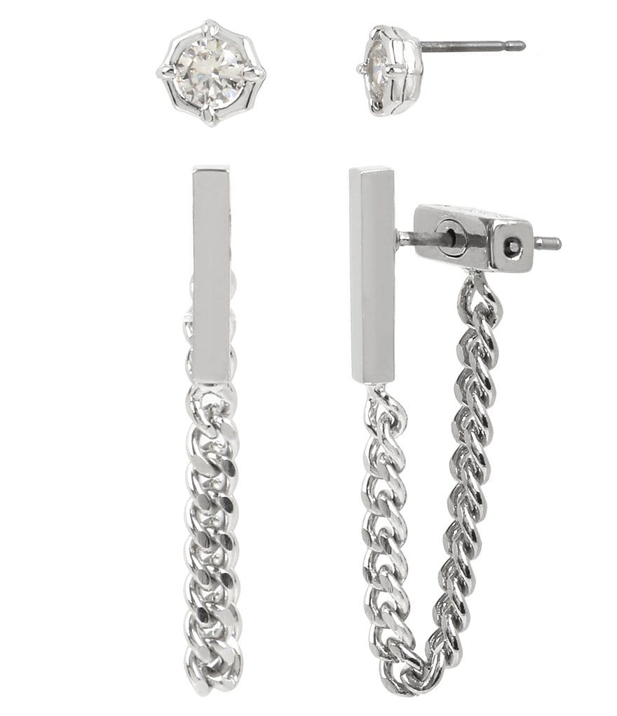 AllSaints Bar Swag Chain & Stud Earrings Set