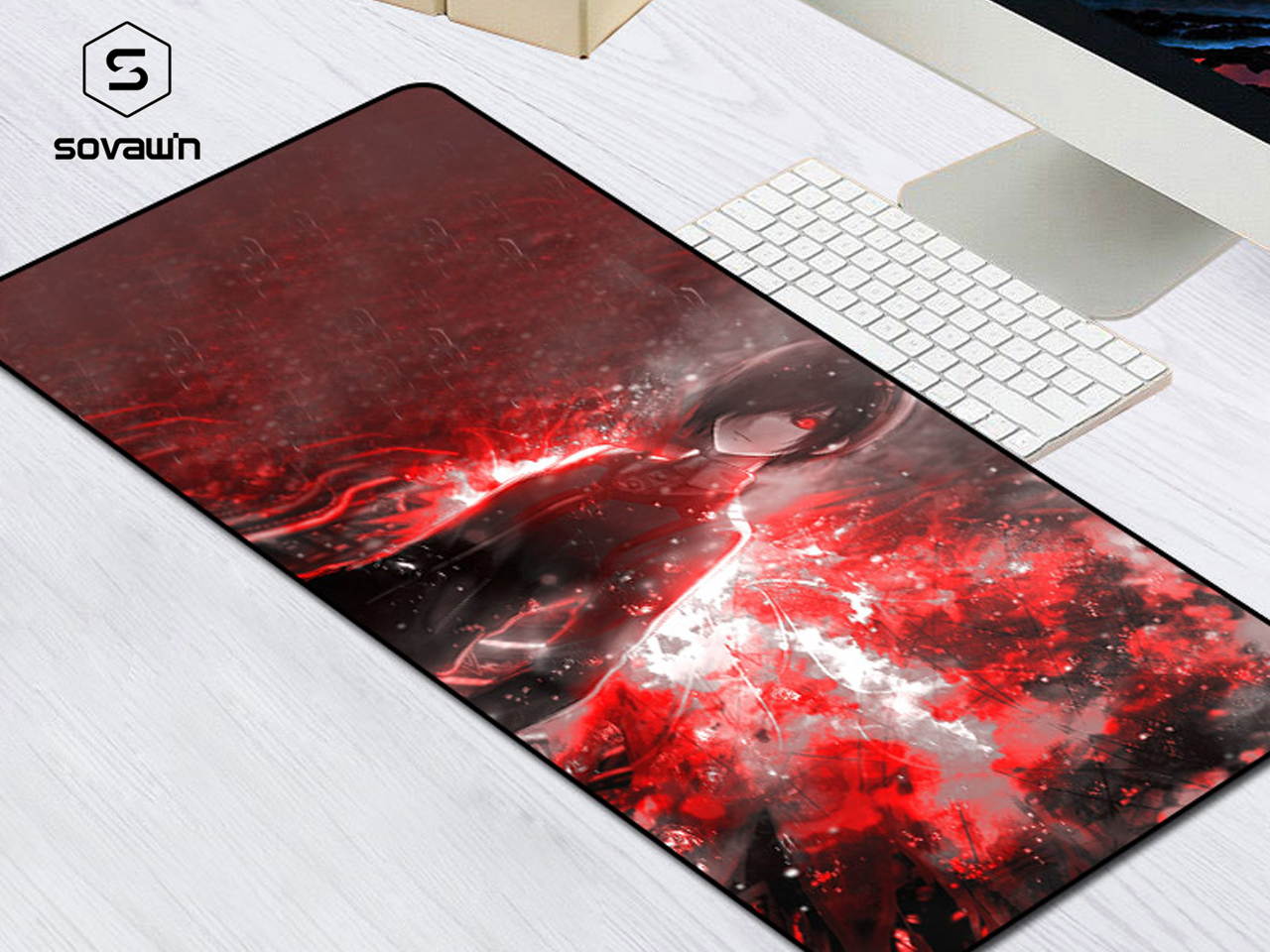 Sovawin XXL Mousepad Rubber Mouse Mat Gaming Mouse Pad Anime Tokyo Ghoul Large XXL Mousepad Gamer Speed Locking Edge Computer Pads