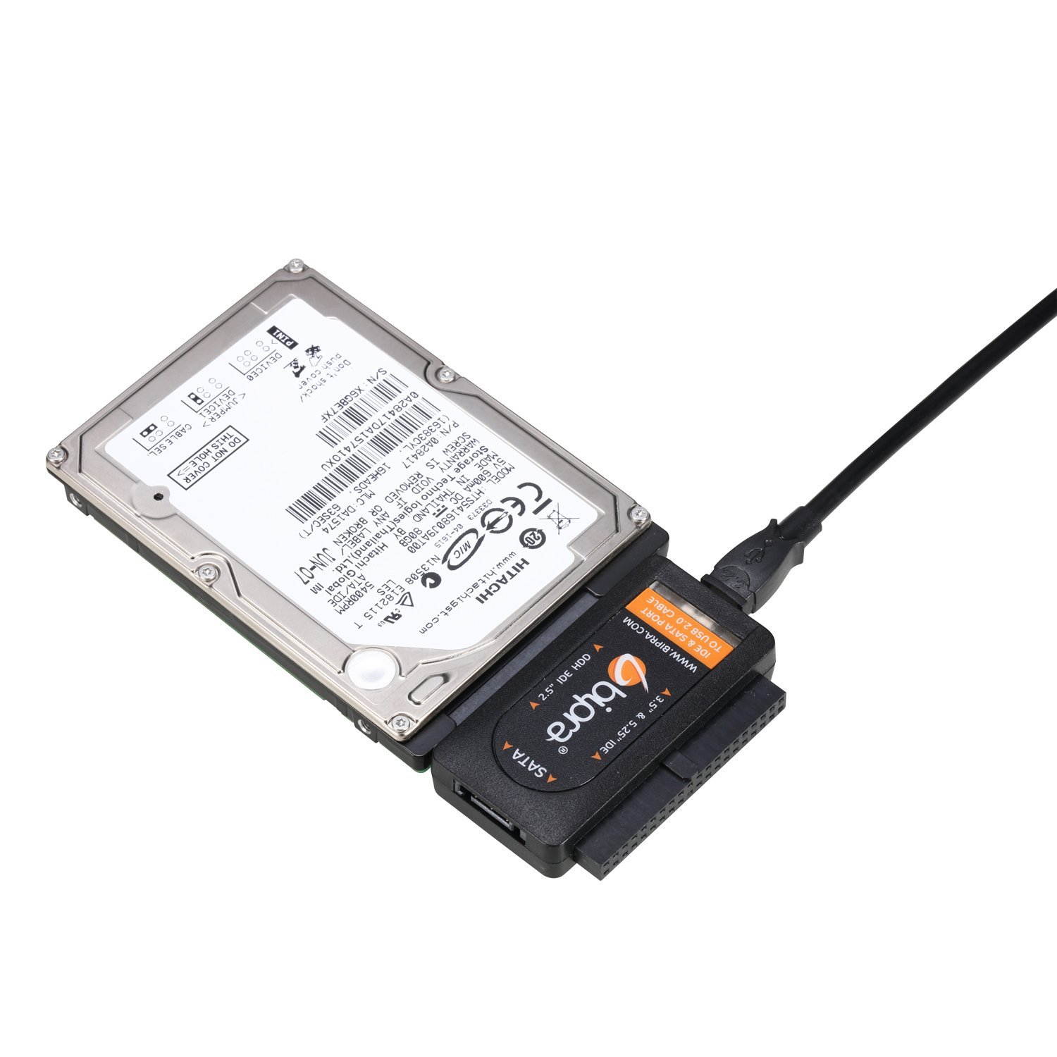 Bipra USB 2.0 to SATA/IDE Adapter Kit with Power Adapter for 2.5/3.5/5.25 Inch SATA or IDE Drive