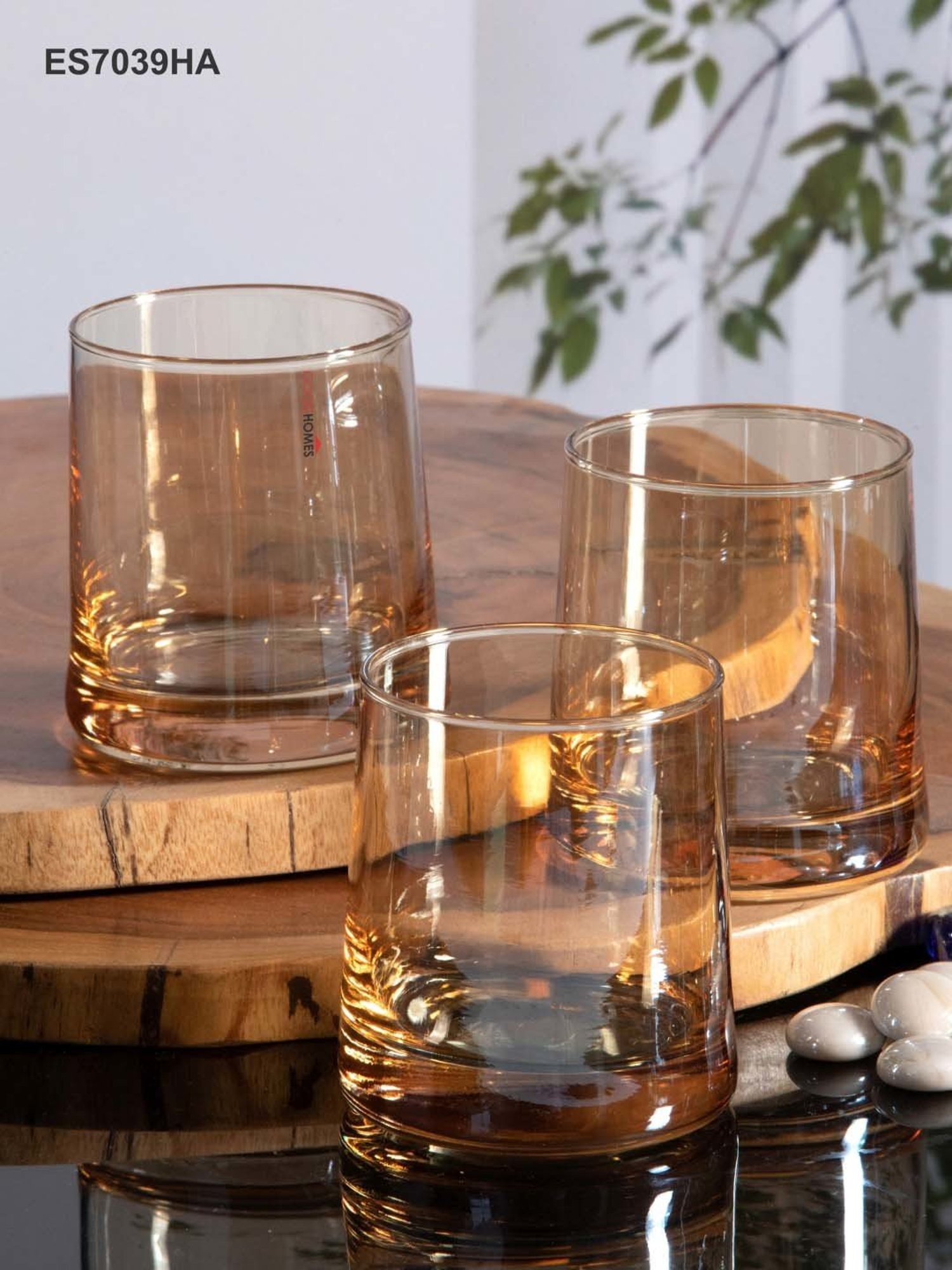 Goodhomes Orange Glass Tumbler (0.26 L) - Set of 6