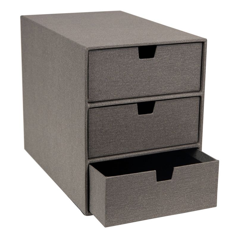 Ingrid 3-Drawer Canvas Supply Chest Gray - Bigso Box of Sweden