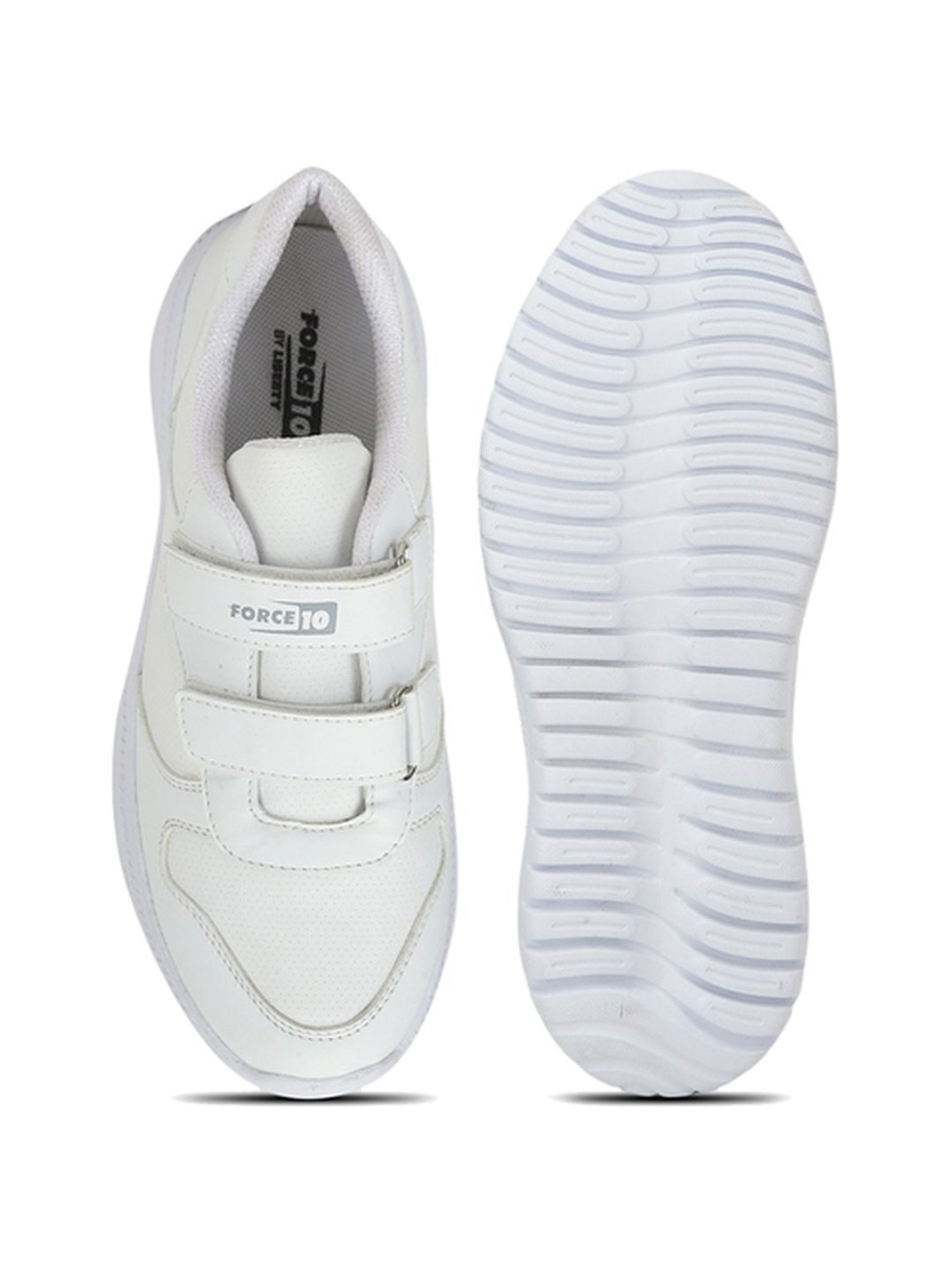 Force 10 By Liberty Kids White Velcro Shoes