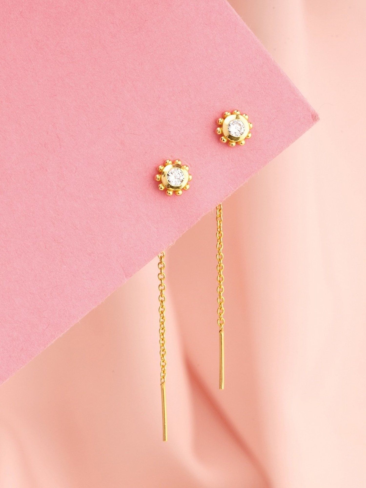 GIVA 92.5 Sterling Silver Bold Bling Sui-Dhaga Earrings for Women