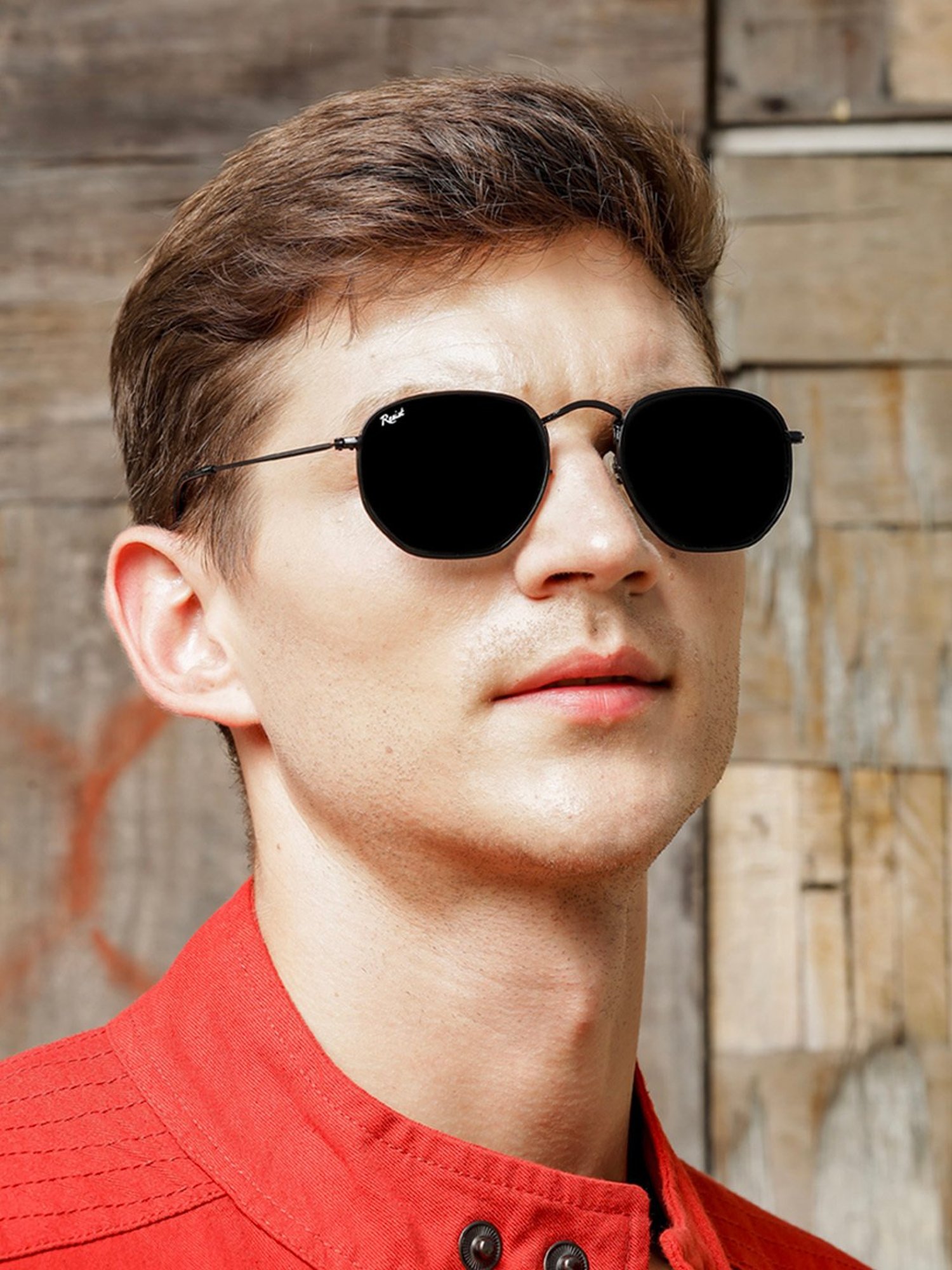 Resist Eyewear Black Hexagon UV Protection Unisex Sunglasses